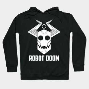 Robot Doom Logo white Hoodie